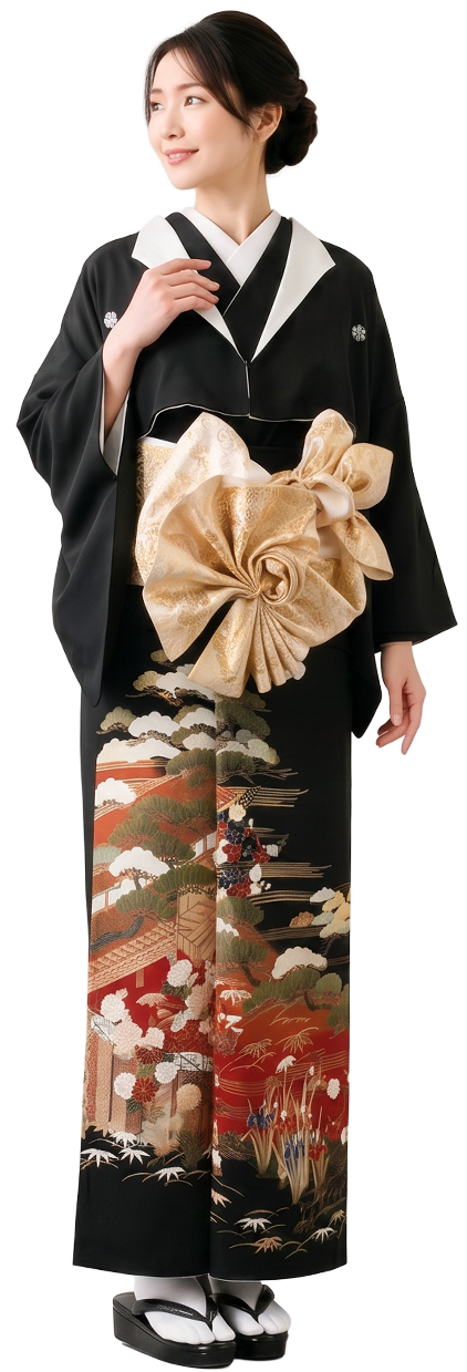 凛華の着物ドレスを着た女性